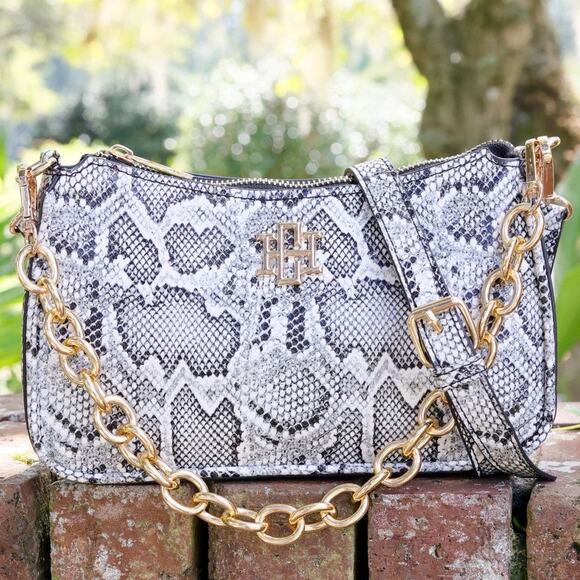 Joan Snake Print Crossbody Charcoal White - Picture 2 of 11